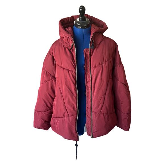 Free People Hailey Hooded Puffer Coat Women's Size XS Oversized Comfy Warm Indie - Picture 7 of 16